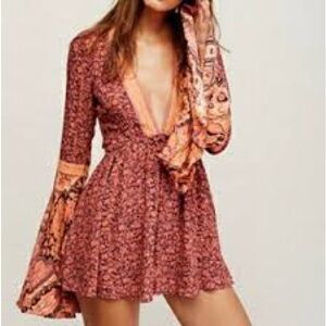 Free people bell sleeve romper